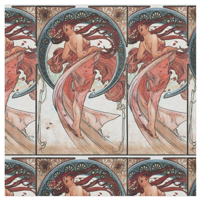 Tecido Dança de Alfons Mucha 1898 (Detalhe)