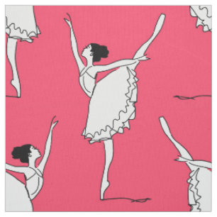 Tecido Dança do branco   do rosa do teste padrão do bal