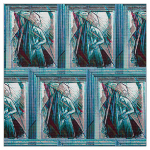 Tecido Dançarino de Cinzas de Arte Cubista