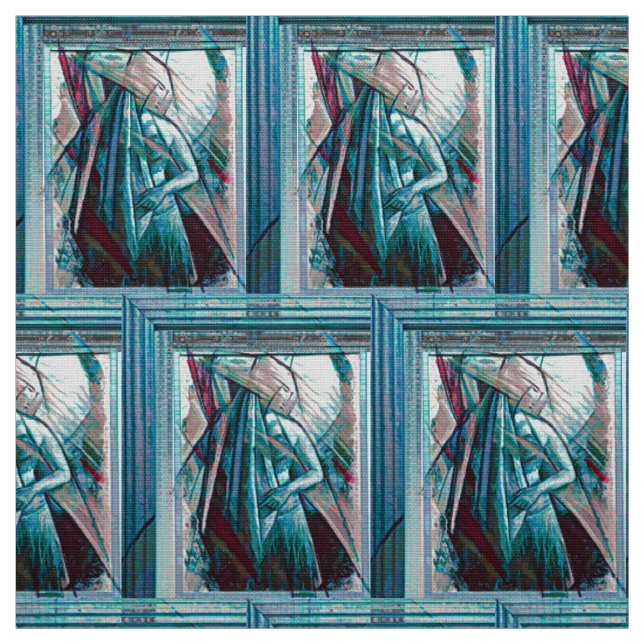 Tecido Dançarino de Cinzas de Arte Cubista (Modelo)