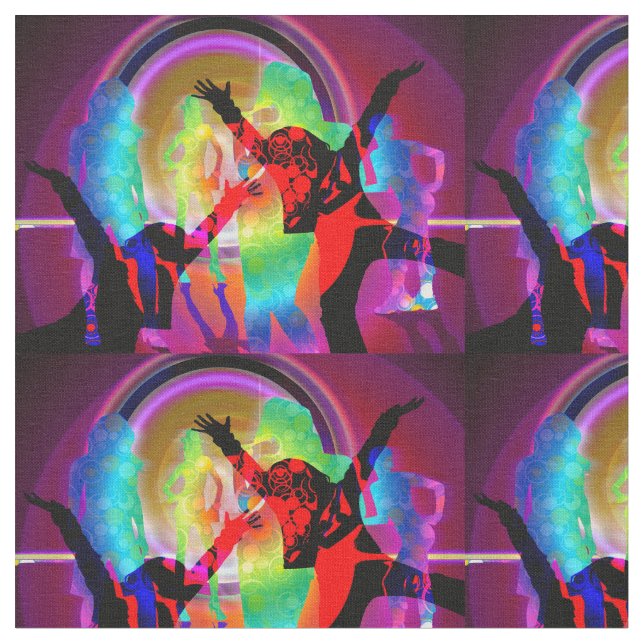 Tecido Dance party com fulgor nas cores escuras (Detalhe)