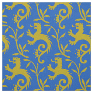 Tecido Dande-Lions medieval no azul