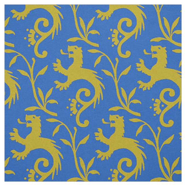 Tecido Dande-Lions medieval no azul (Modelo)