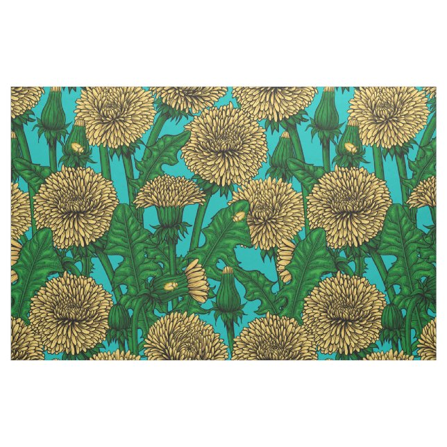 Tecido Dandélio na turquesa (Fat Quarter)