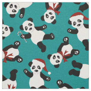 Tecido das pandas do papai noel