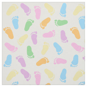 Tecido das pegadas dos pés dos bebês