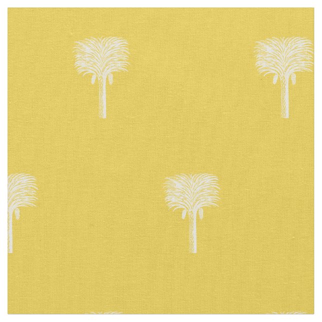 Tecido Data tropical moderna Palm amarelo (Detalhe)