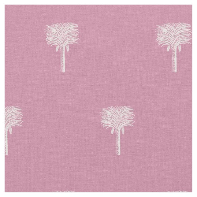 Tecido Data tropical moderna Palm Dusty Rosa (Detalhe)