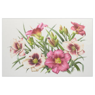 Tecido Daylily Buquê Rubies