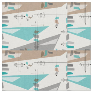 Tecido de Abstrato e triângulos modernos do sécu