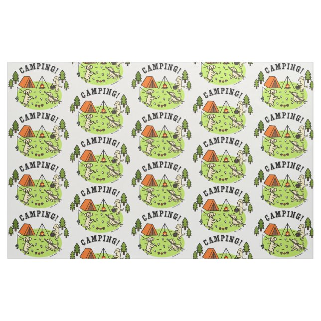 Tecido de acampamento amarelo de Labradors (Fat Quarter)