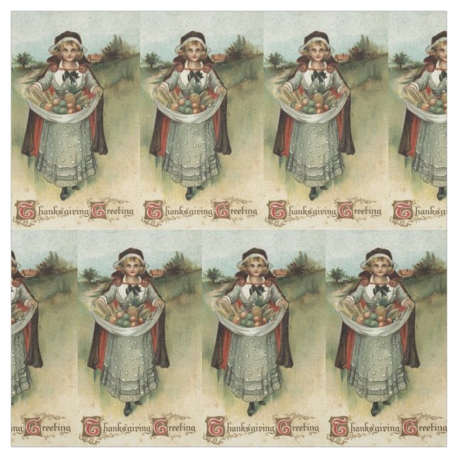 Tecido de Ação de Graças da Mulher Peregrina Vinta (Modelo)