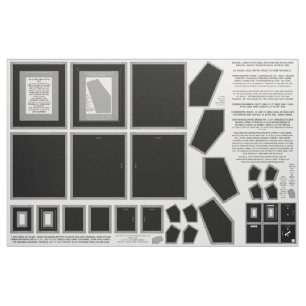 Tecido de algodão 3 Molduras de foto pretas para 