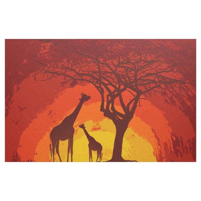 Tecido De Algodão Africano Safari Giraffe De 56" (Jarda)