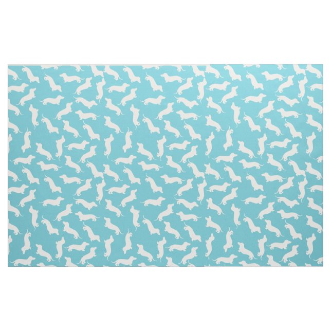 Tecido de Algodão Azul e Branco Dachshund (Jarda)