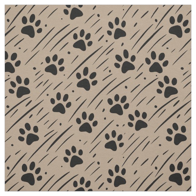 Tecido de Algodão com Impressão de Patas Preto e T (Modelo)