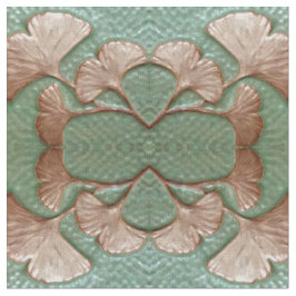 Tecido de algodão com padrão de folha Gingko