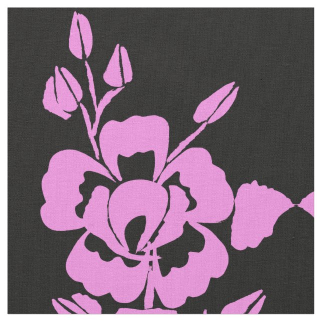 Tecido de algodão comprimido de silhueta rosa e pr (Detalhe)