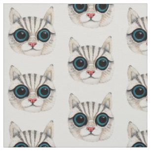 Tecido de Algodão Padrão de Ilustração do Gato