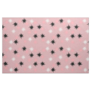 Tecido de algodão penteado Starbursts cor-de-rosa