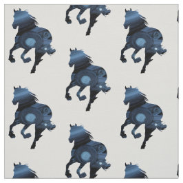Tecido de Algodão Personalizado Blue Horse (58" de