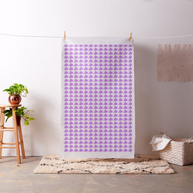 Tecido de algodão roxo e branco de design pequeno (In Situ)