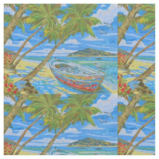 Tecido de algodão Tropical Scene  (Detalhe)
