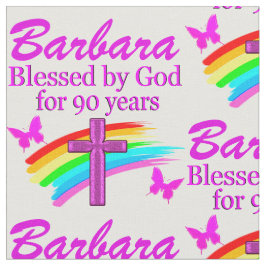 TECIDO DE ANIVERSÁRIO DE 90 CRISTÃO PERSONALIZADO