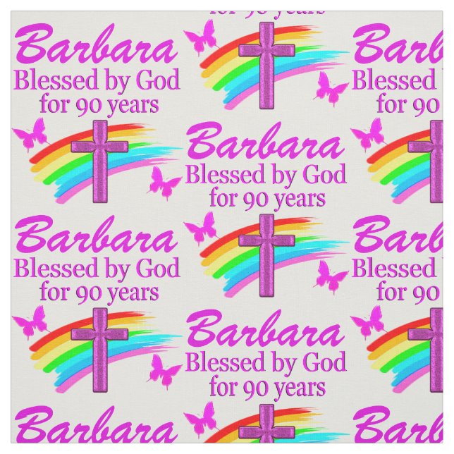 TECIDO DE ANIVERSÁRIO DE 90 CRISTÃO PERSONALIZADO (Modelo)