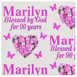 Tecido DE ANIVERSÁRIO DE 90 FLORAL PINK PERSONALIZ