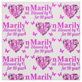 Tecido DE ANIVERSÁRIO DE 90 FLORAL PINK PERSONALIZ
