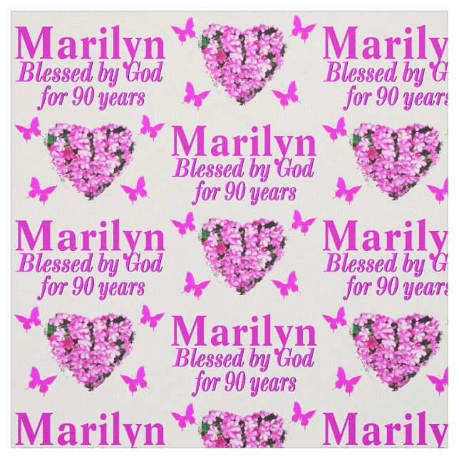 Tecido DE ANIVERSÁRIO DE 90 FLORAL PINK PERSONALIZ (Modelo)