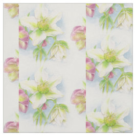 Tecido de aquarela floral de primavera hellebores