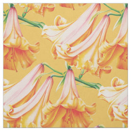 Tecido de arte de aquarela amarelo alaranjada Bell