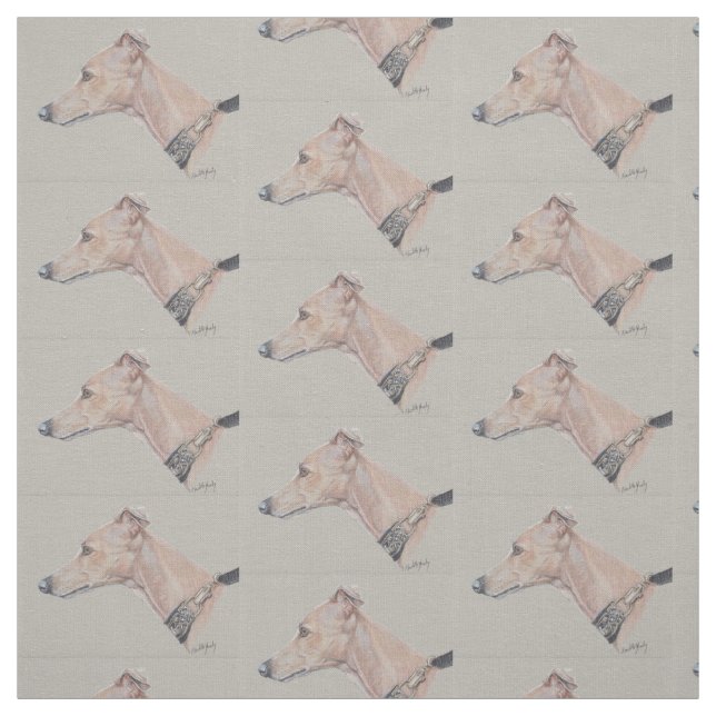 Tecido de Arte de Cão de Perfil de Whippet (Modelo)