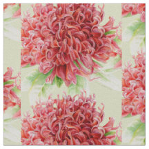 Tecido de arte em aquarela Waratah