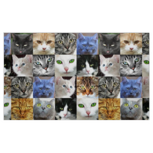 Tecido de Artesanato para costurar colagem Cat Fac