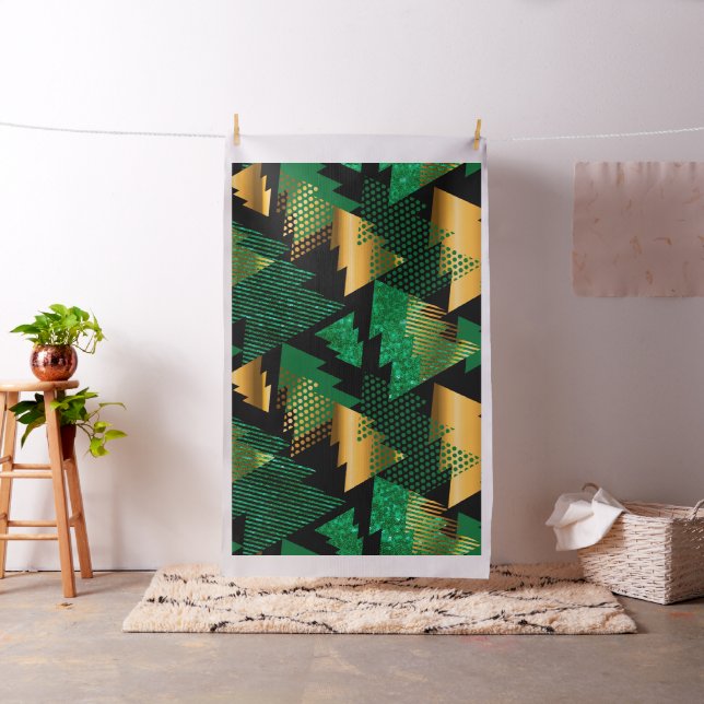 tecido de árvores de natal de ouro negro (In Situ)