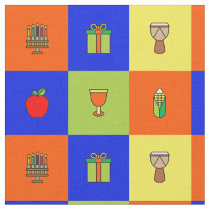 tecido de bloco de cores kwanzaa