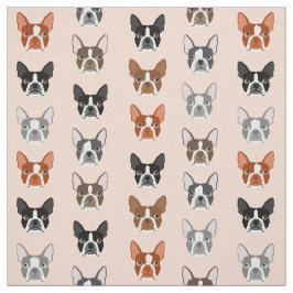 tecido de Boston Terrier Heads - cachorros bonitos