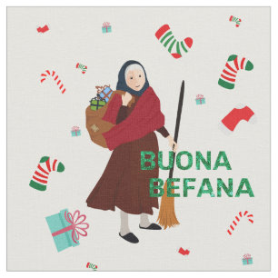 tecido de bruxa de natal Buona Befana