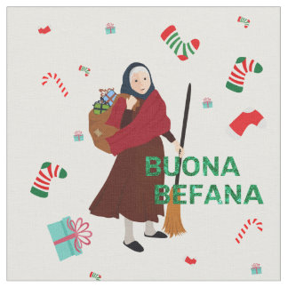 tecido de bruxa de natal Buona Befana