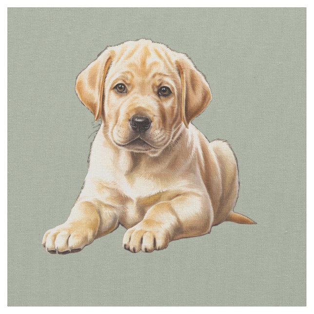 Tecido de Cachorro Retriever Labrador Amarelo (Detalhe)