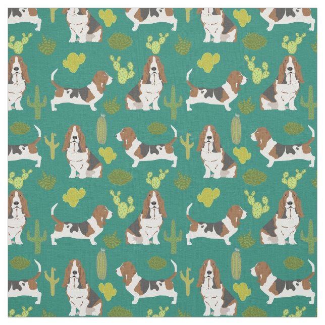 tecido de cactos de hound basset - tecido de cão p (Modelo)