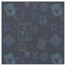 Tecido de Carimbo de Vintage - Escuro