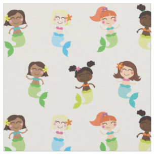 Tecido de Cartões Mermaid Cute