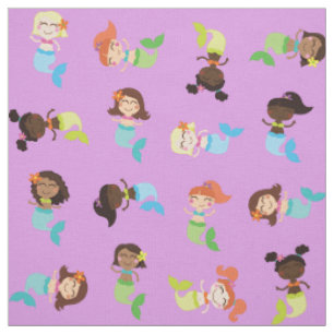Tecido de Cartões Mermaid Cute