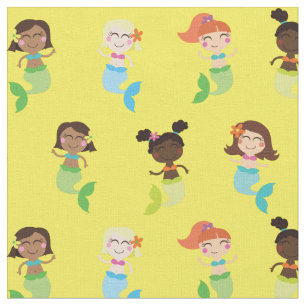 Tecido de Cartões Mermaid Cute