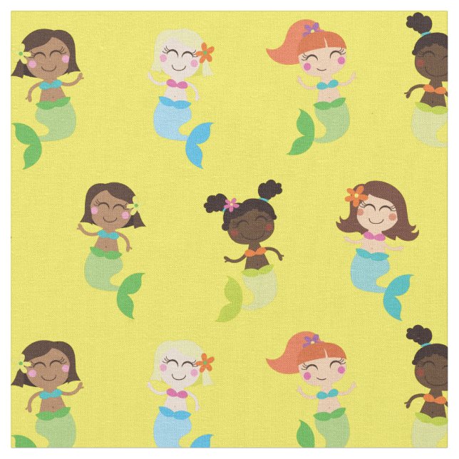 Tecido de Cartões Mermaid Cute (Detalhe)