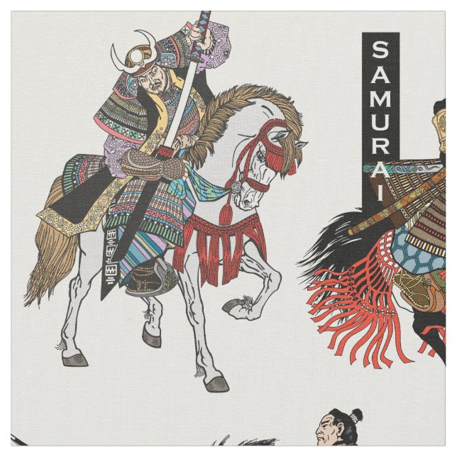 Tecido de cavaleiro samurai japonês (Detalhe)